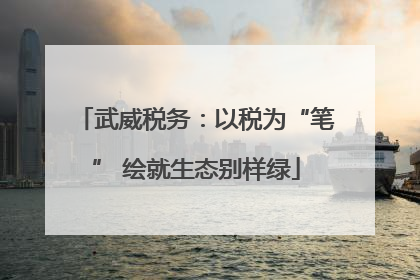 武威税务：以税为“笔” 绘就生态别样绿