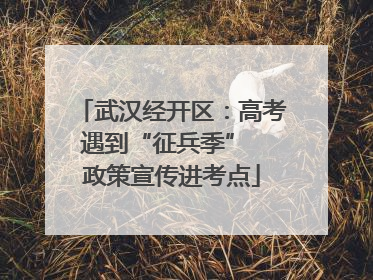 武汉经开区：高考遇到“征兵季”  政策宣传进考点