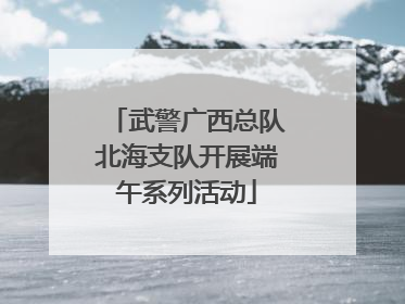 武警广西总队北海支队开展端午系列活动