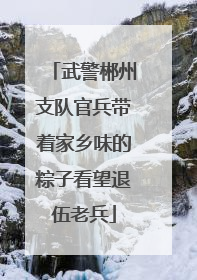 武警郴州支队官兵带着家乡味的粽子看望退伍老兵