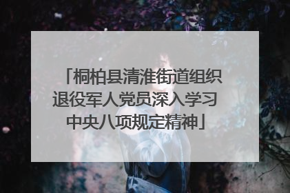 桐柏县清淮街道组织退役军人党员深入学习中央八项规定精神