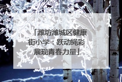潍坊潍城区健康街小学：跃动绳彩展现青春力量