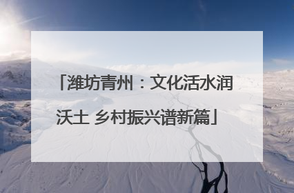 潍坊青州：文化活水润沃土 乡村振兴谱新篇