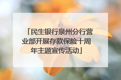 民生银行泉州分行营业部开展存款保险十周年主题宣传活动