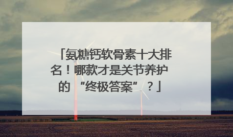 氨糖钙软骨素十大排名！哪款才是关节养护的 “终极答案”？
