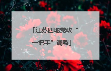 江苏四地党政“一把手”调整