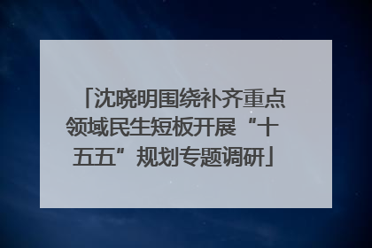 沈晓明围绕补齐重点领域民生短板开展“十五五”规划专题调研