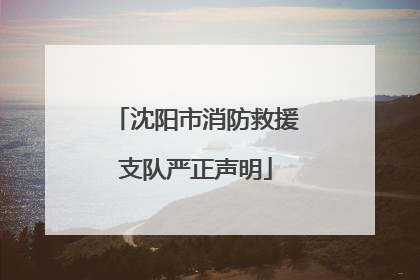 沈阳市消防救援支队严正声明