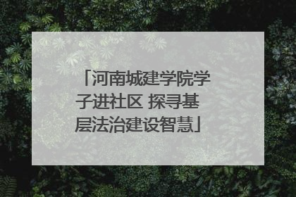 河南城建学院学子进社区 探寻基层法治建设智慧