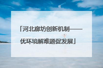 河北廊坊创新机制——优环境解难题促发展