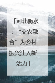 河北衡水：“交农融合”为乡村振兴注入新活力