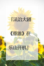法治大剧《重器》在乐山开机