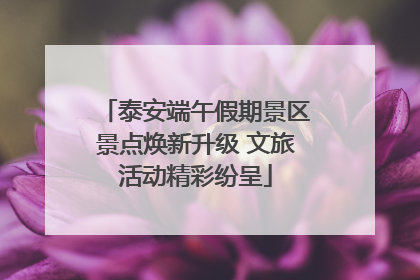 泰安端午假期景区景点焕新升级 文旅活动精彩纷呈