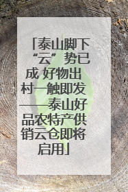 泰山脚下“云”势已成 好物出村一触即发——泰山好品农特产供销云仓即将启用