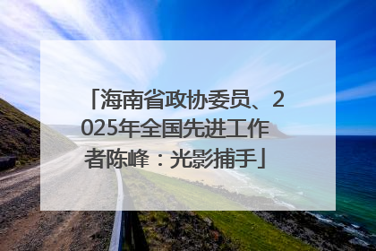 海南省政协委员、2025年全国先进工作者陈峰：光影捕手