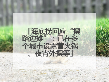 海底捞回应“摆路边摊”：已在多个城市设露营火锅、夜宵外摆等