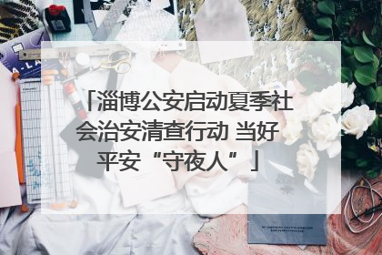 淄博公安启动夏季社会治安清查行动 当好平安“守夜人”