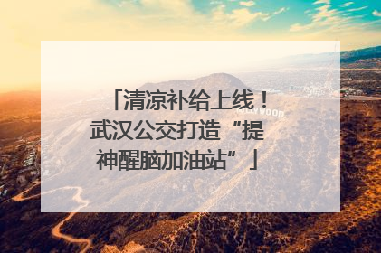 清凉补给上线！武汉公交打造“提神醒脑加油站”