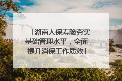湖南人保寿险夯实基础管理水平，全面提升消保工作质效