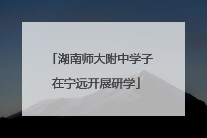 湖南师大附中学子在宁远开展研学
