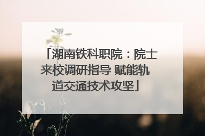 湖南铁科职院：院士来校调研指导 赋能轨道交通技术攻坚