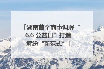 湖南首个商事调解“6.6 公益日”打造解纷“新范式”