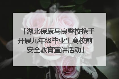 湖北保康马良警校携手开展九年级毕业生离校前安全教育宣讲活动