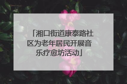 湘口街道康泰路社区为老年居民开展音乐疗愈坊活动