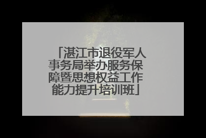 湛江市退役军人事务局举办服务保障暨思想权益工作能力提升培训班