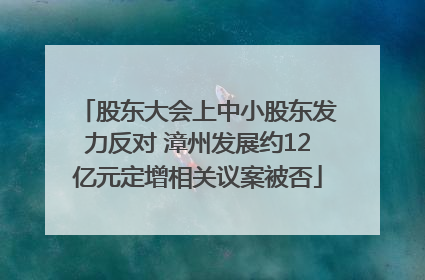 股东大会上中小股东发力反对 漳州发展约12亿元定增相关议案被否