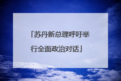 苏丹新总理呼吁举行全面政治对话