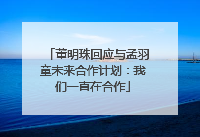 董明珠回应与孟羽童未来合作计划：我们一直在合作