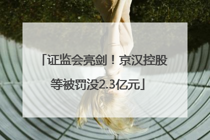 证监会亮剑！京汉控股等被罚没2.3亿元