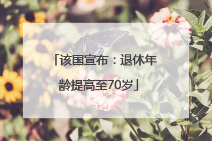 该国宣布：退休年龄提高至70岁