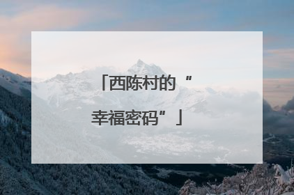 西陈村的“幸福密码”