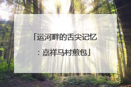 运河畔的舌尖记忆：嘉祥马村煎包