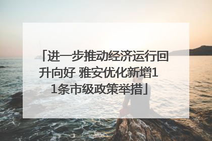 进一步推动经济运行回升向好 雅安优化新增11条市级政策举措