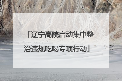 辽宁高院启动集中整治违规吃喝专项行动