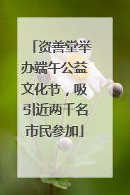 资善堂举办端午公益文化节，吸引近两千名市民参加