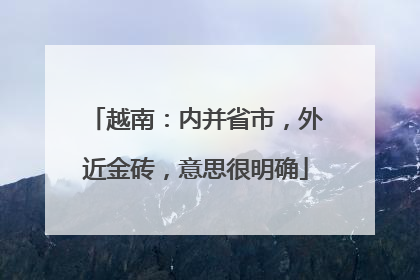 越南：内并省市，外近金砖，意思很明确