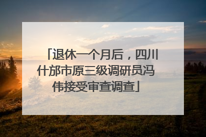 退休一个月后，四川什邡市原三级调研员冯伟接受审查调查