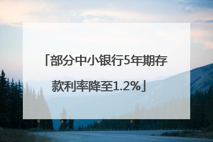 部分中小银行5年期存款利率降至1.2%