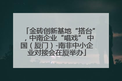 金砖创新基地“搭台”，中南企业“唱戏” 中国（厦门）-南非中小企业对接会在厦举办
