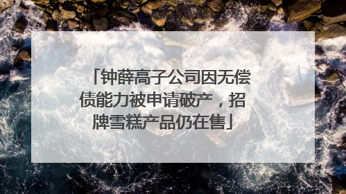 钟薛高子公司因无偿债能力被申请破产，招牌雪糕产品仍在售