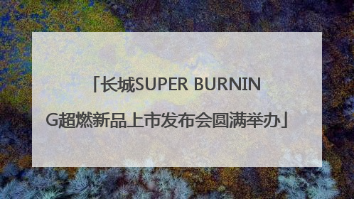 长城SUPER BURNING超燃新品上市发布会圆满举办