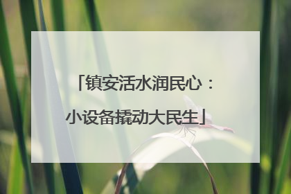 镇安活水润民心：小设备撬动大民生