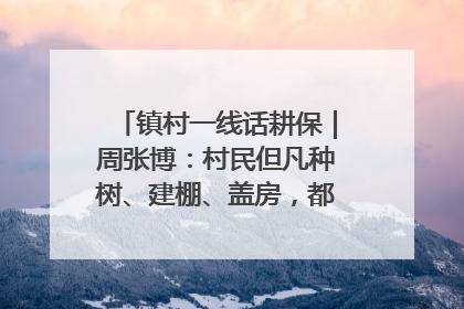 镇村一线话耕保｜周张博：村民但凡种树、建棚、盖房，都要向街道报批