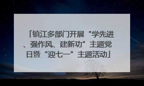 镇江多部门开展“学先进、强作风、建新功”主题党日暨“迎七一”主题活动