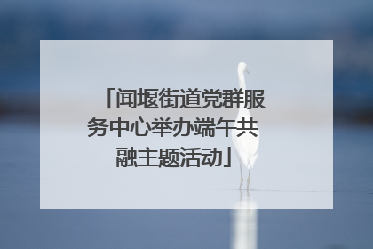 闻堰街道党群服务中心举办端午共融主题活动