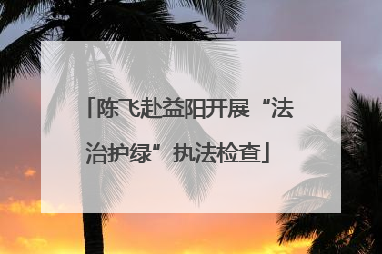 陈飞赴益阳开展“法治护绿”执法检查